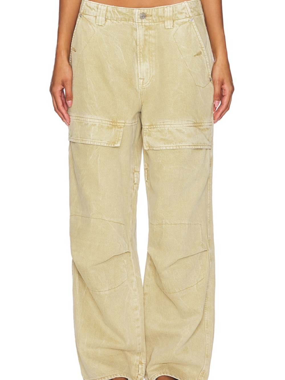 GRLFRND Khaki Textured Pants